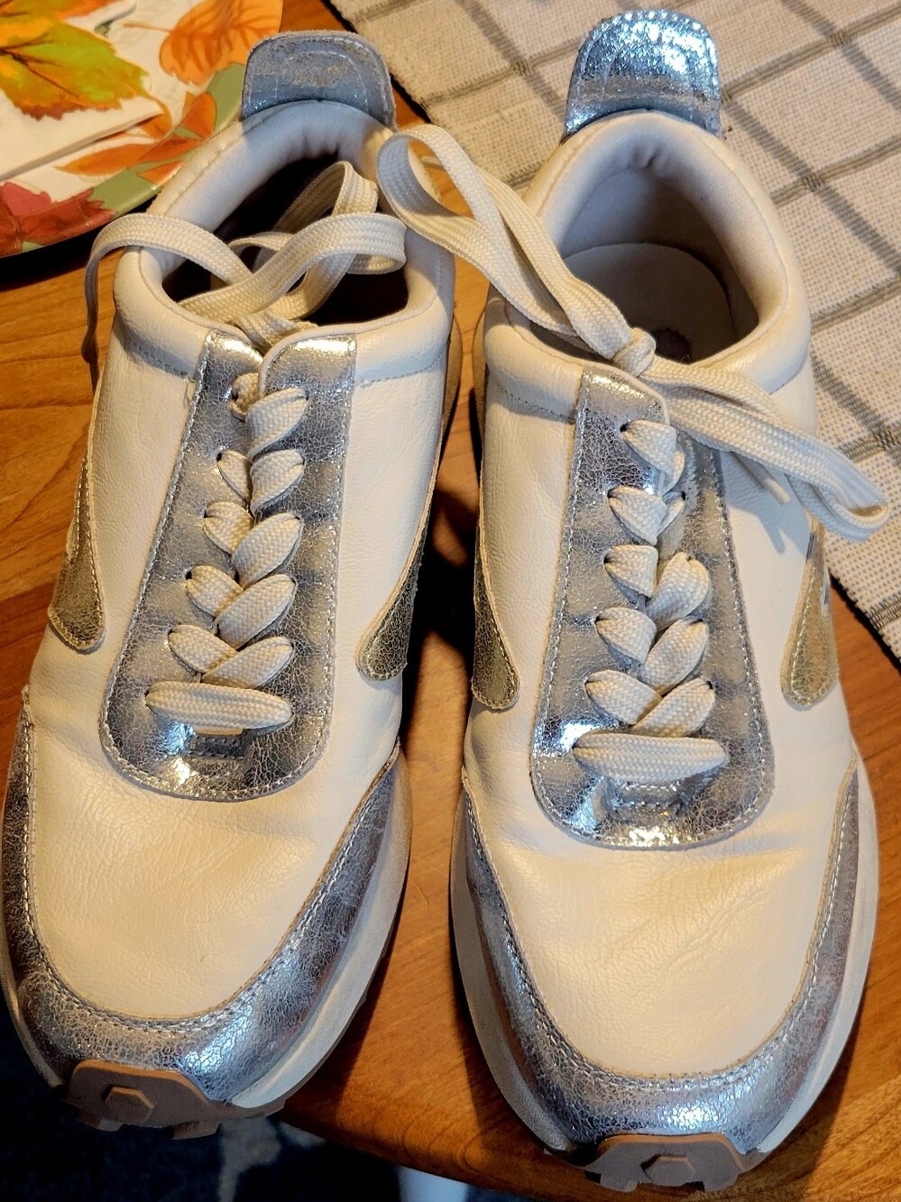 Dolce Vita White and Silver Women's Walking Sneakers